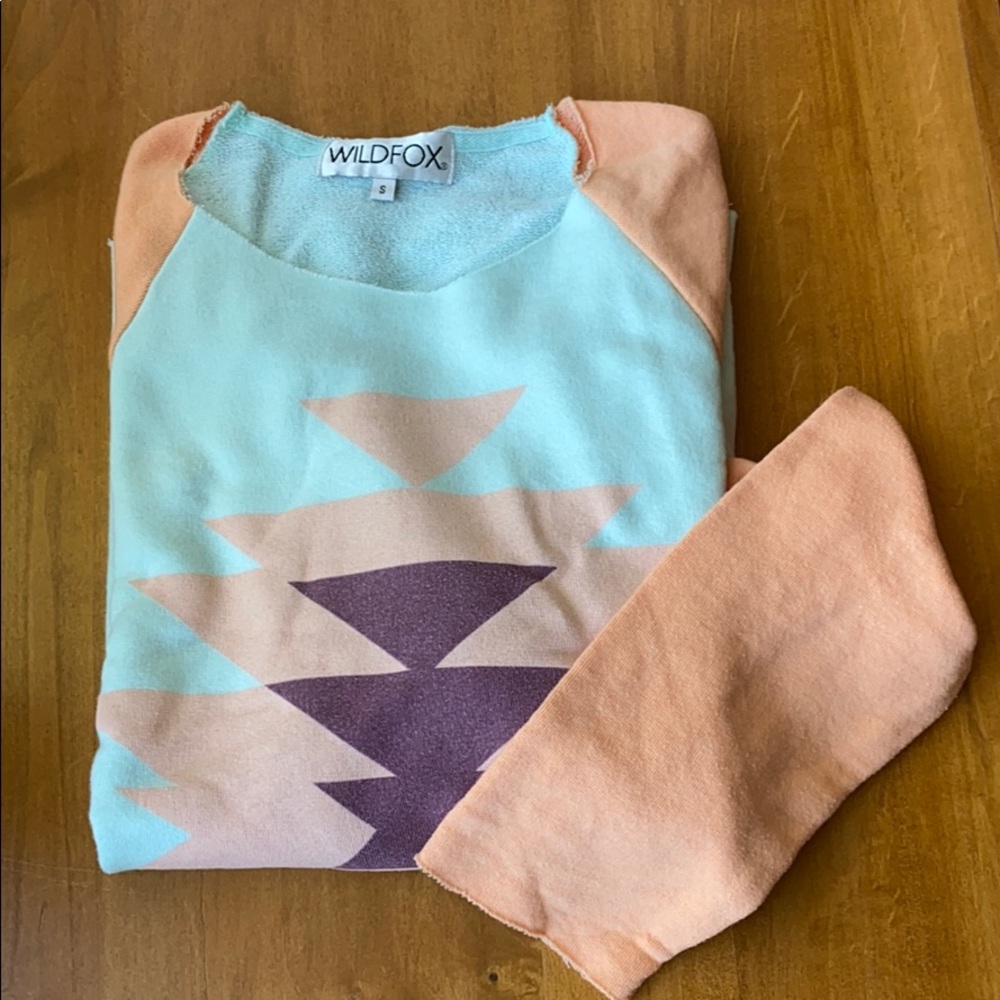 Wildfox Bright Contrast Sleeve Sweatshirt